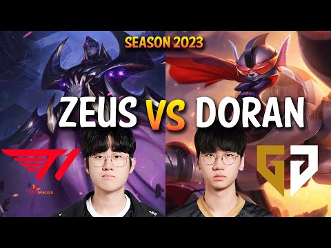 T1 Zeus VS GEN Doran - Zeus BEL'VETH VS Doran RUMBLE Top - Patch 13.13 KR Ranked