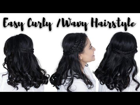 EASY CURLY / WAVY HAIRSTYLE | LACE BRAID ON INDIAN HAIR