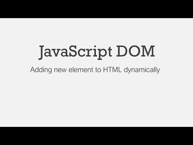 Thumbnail of Adding Elements Dynamically lesson