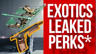 Destiny 2: Season Of The Wish - EXOTICS LEAKED! PERKS & CATALYST’S!