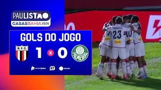 Botafogo-SP 1 x 0 Palmeiras: confira o gol do jogo com Cléber Machado