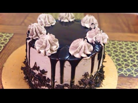 Chocolate Cream Cake | How to make Eggless Chocolate cream  frosting cake | Microwave sponge