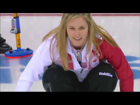 #sochi2014 [F] Jennifer Jones (CAN) last shot vs Margaretha Sigfridsson (SWE) for Olympic gold