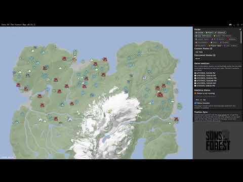 Interactive map for Sons of the Forest with real-time position