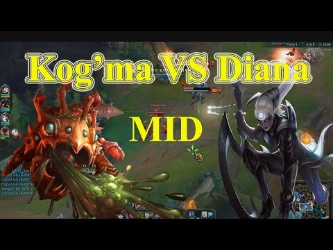 Gameplay Kog'maw ap mid - Kog'maw vs Diana season 6