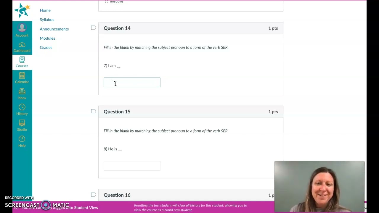 Spanish 2: Unit 1 Exam Explanation