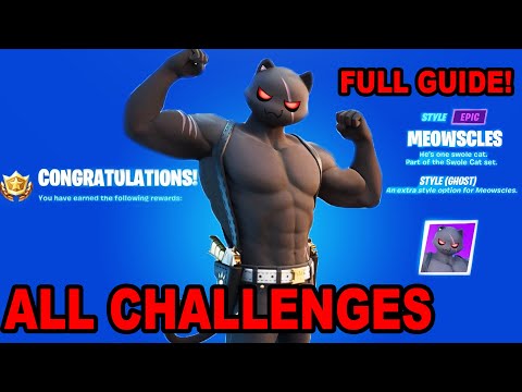 *All* Meowscles Challenges! How To Get Shadow Or Ghost Meowscles - Guide Fortnite