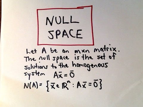 Null Space of a Vector Space