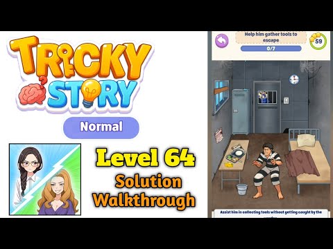 Tricky Normal Levels Level 64 Help him gather tools to escape solution screenshot
