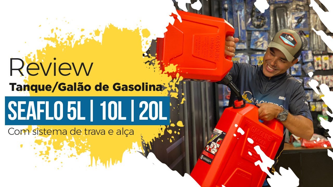 GALÃO DE COMBUSTÍVEL SEAFLO 5L/10L/20L | Review Caiaqueiro
