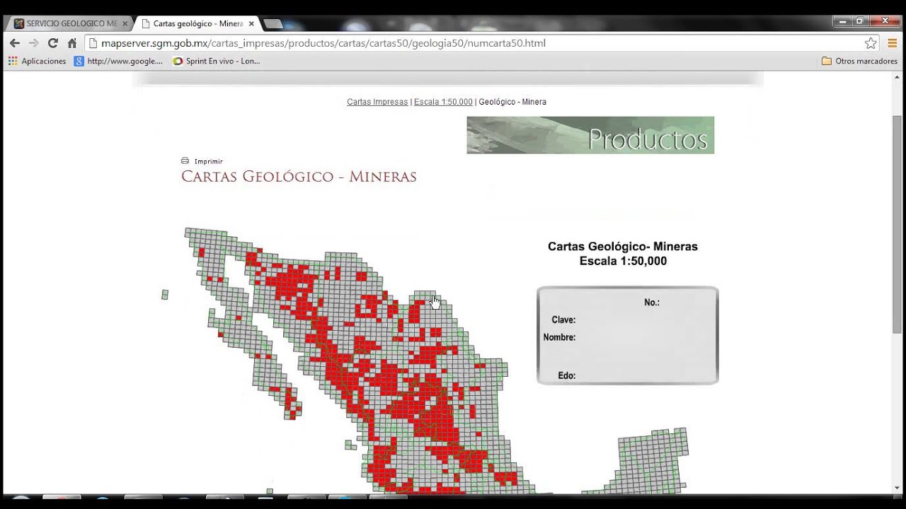 Descargar carta Geológica Minera del Servicio Geológico Mexicano