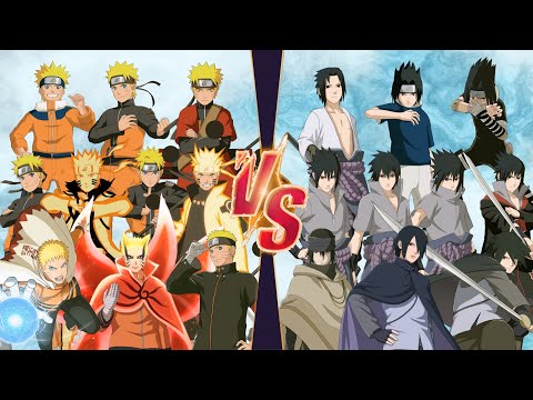 The 4nd one ALL Naruto Uzumaki VS ALL Sasuke Uchiha Marathon battle NARUTO X BORUTO Ninja STORM GAME