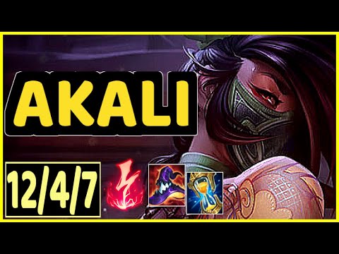 AKALI VS QIYANA - 12/4/7 KDA MID GAMEPLAY GRANDMASTER I