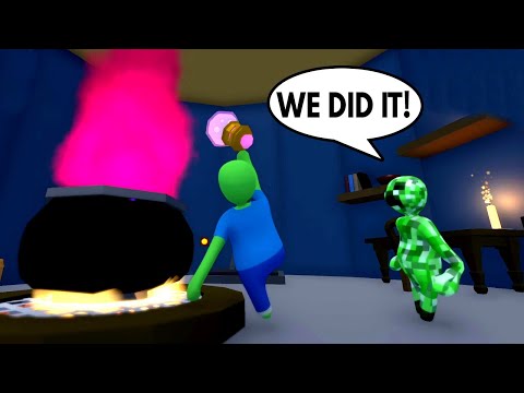 MINECRAFT ZOMBIE AND CREEPER BREWING MAGICAL POTIONS in HUMAN FALL FLAT