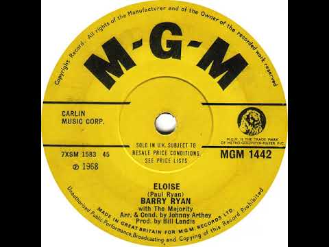 UK New Entry 1968 (221) Barry Ryan with The Majority - Eloise