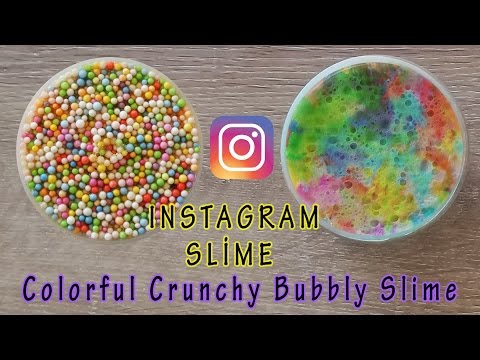How To Make Colorful Crunchy Bubbly Slime | ASMR