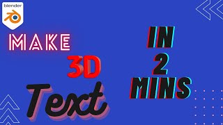 BLENDER TUTORIAL : Make Simple 3D Text In 2 Minutes || shiva's gaming zone