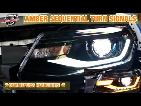 2016-2018 Chevy Camaro | Amber Sequential Switchback OEM Replica Headlights LT, RS, SS, ZL1