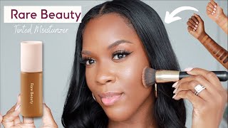 NEW Rare Beauty Tinted Moisturizer Review + Wear Test | Dark Skin