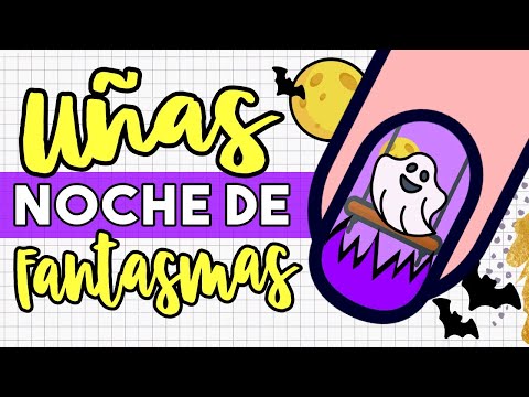 ¡CON BRILLO! · UÑAS NOCHE DE FANTASMAS 🎃 HALLOWEEN 🎃