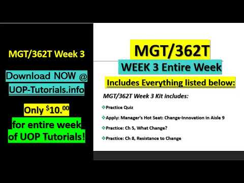 MGT/362T: Change Management and Implementation