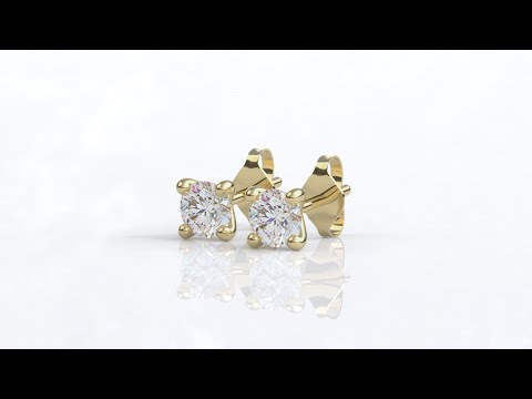3.5mm 0.35ct Yellow Gold Diamond Stud Earrings