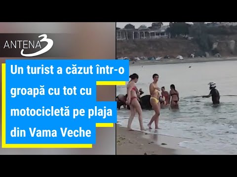 Un turist a căzut într-o groapă cu tot cu motocicletă pe plaja din Vama Veche
