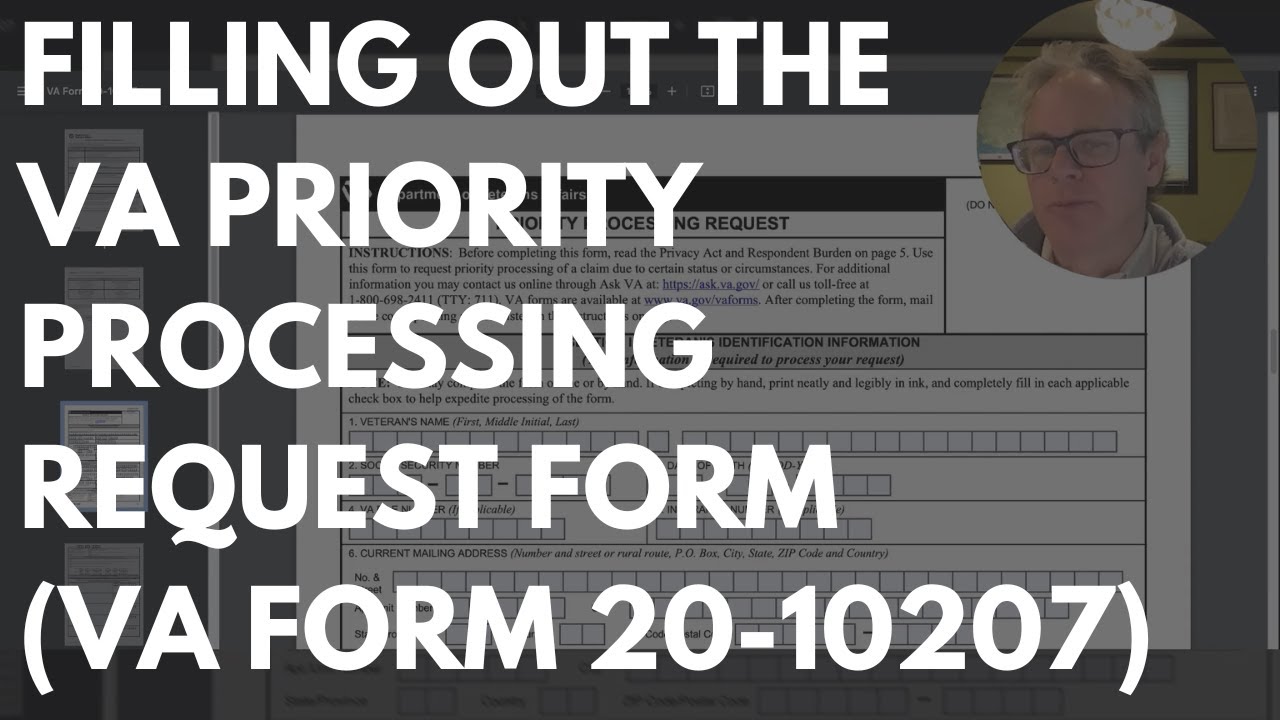 Filling Out the VA Priority Processing Request Form