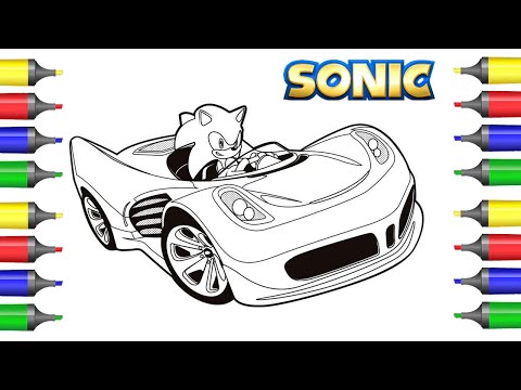 Sonic the hedgehog coloring page Sonic car coloring page / Music [NCS] /