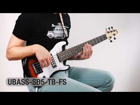 Kala UBASS-SB5-TB-FS Solid Body Fretted 5-String U-Bass Tobacco Burst image 3