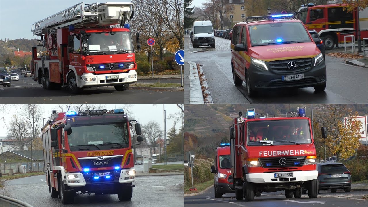 [Einsatz in und um Dresden] Einsatzfahrten Feuerwehren Dresden, Landkreis Meißen und Pirna