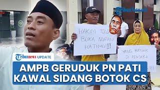 Massa AMPB Padati PN Pati Mengawal Sidang Perdana Botok dan Teguh, 1.000 Nasi Kotak Dibagikan