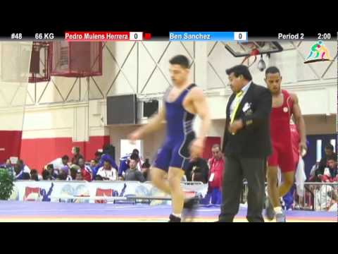 2012 Pan Am: 66 KG Semifinal: Pedro Mulens Herrera (CUB) vs. Ben Sanchez (USA)
