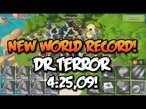 Boom Beach - Dr.Terror NEW "BOOM BEACH WORLD RECORD" - 4:25,09 Dr.Terror Island Speedrun!