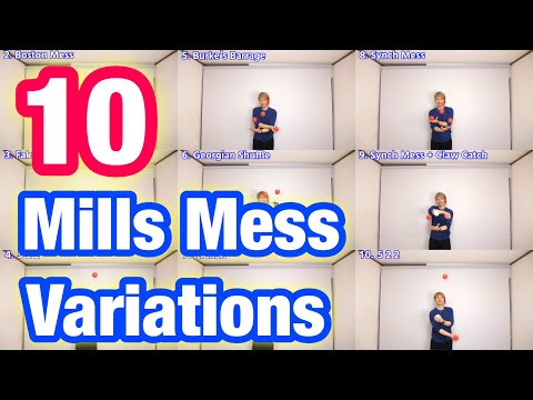 【Juggling】10 Mills Mess Variations with Slow Motion