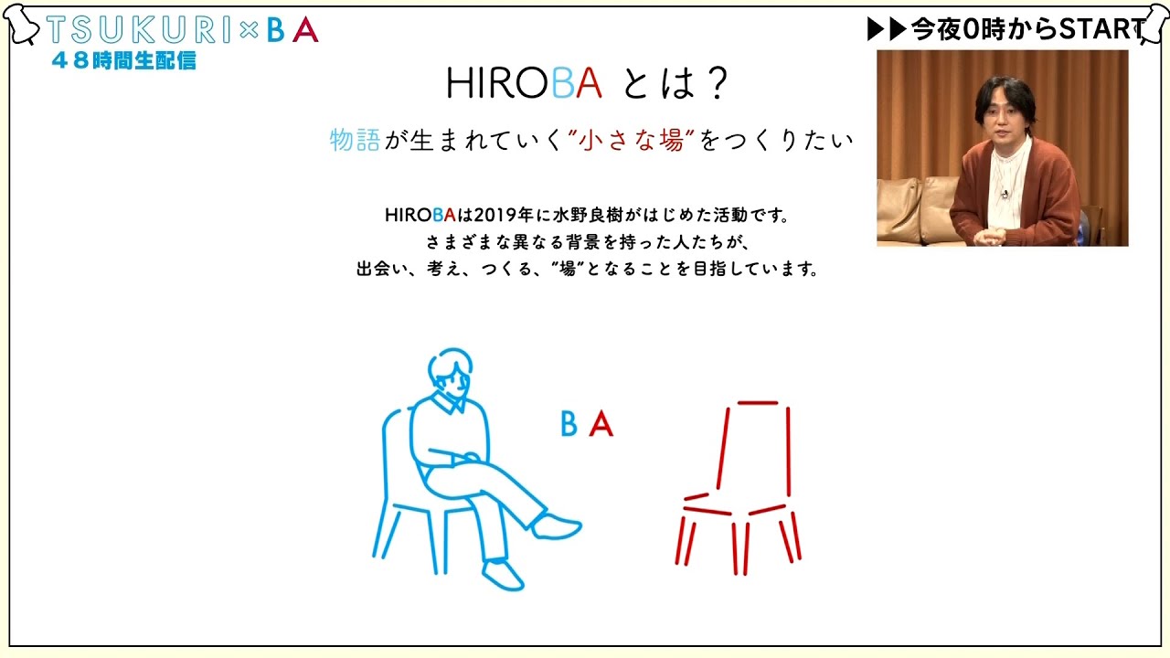 6万人が視聴したHIROBA初の試みとなる48時間楽曲制作生配信イベント「TSUKURI×BA」よりアーカイブ映像がYouTubeにて公開。