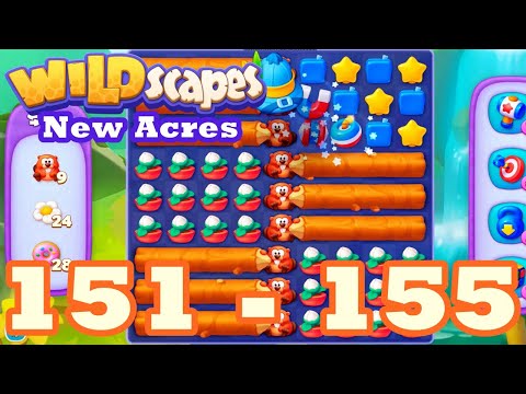 Wildscapes: New Acres Level 151 - 155 HD Gameplay | 3 match puzzle | android | 152 | 153 | 154 | IOS