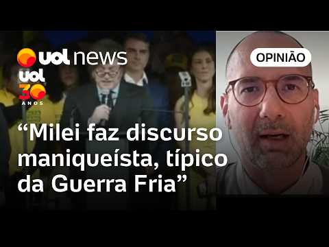 Milei faz discurso maniqueísta, típico da Guerra Fria que nova direita tenta ressuscitar; Charleaux