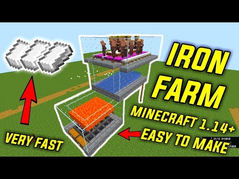 MINECRAFT SIMPLE IRON FARM 1.14.4 TUTORIAL (VERY FAST)