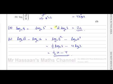WMA12/01, IAL, (Edexcel), P2, October 2022, Q10, Logarithms & Exponential Equations