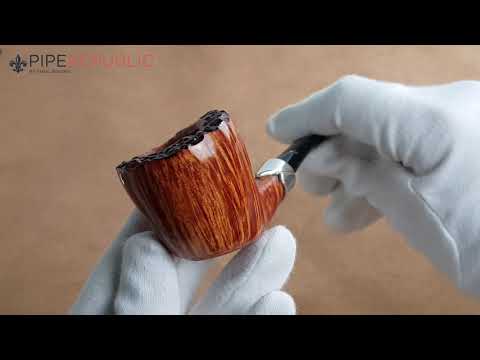 Poul Winslow Freehand-Pfeifen Private Collection Freehand Pot Einzelstück Silverband