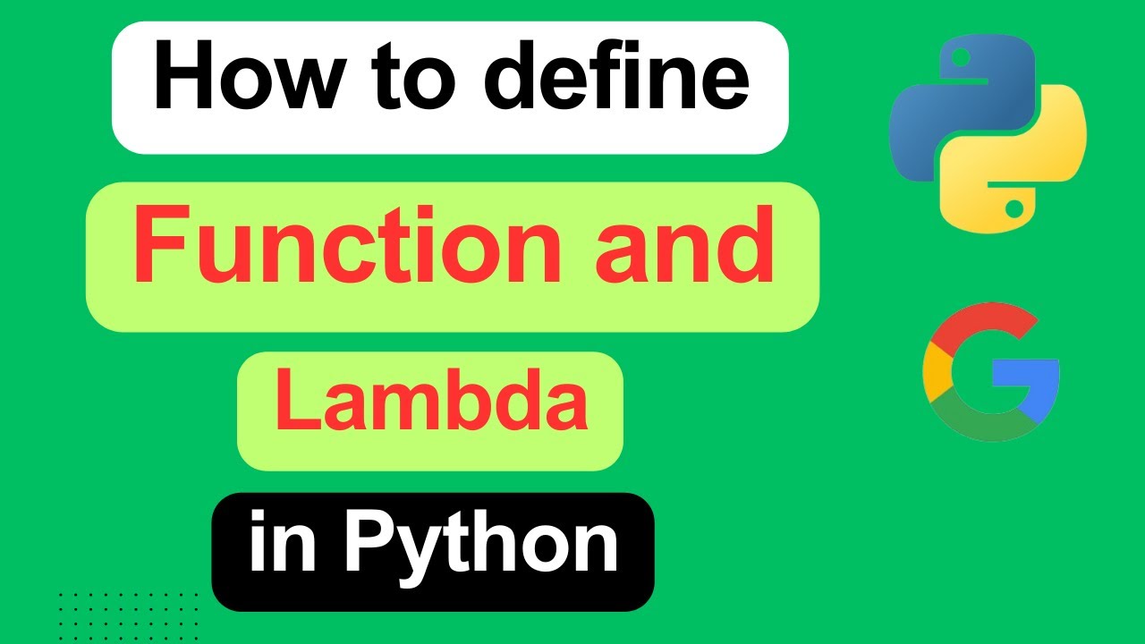 Section 6 _ Python Basic Tutorial _ How to define function and lambda in python