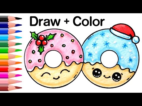 How to Draw Christmas Donuts Easy and Cute