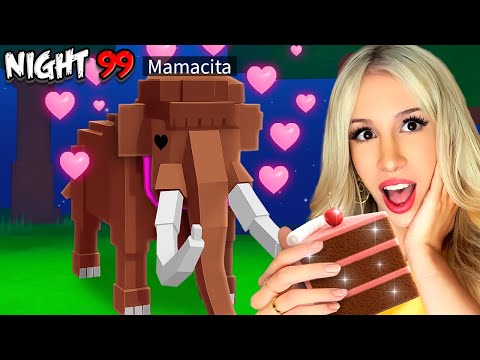 SURVIVING 99 NIGHTS with a PET MAMMOTH in 99 NIGHTS IN THE FOREST... *CHALLENGE*