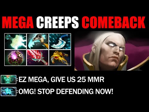 AMAZING MID Invoker Total Destroyed Storm Spirit Epic Mega Creeps Comeback 7.26c Dota 2