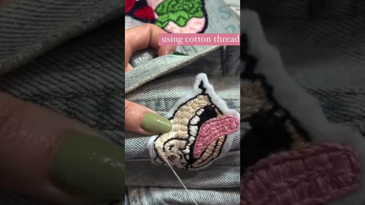how to hand sew an embroidery patch | fashion tutorial