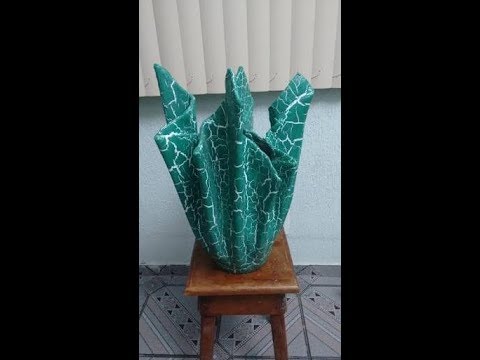 Como fazer Vaso de cimento super fácil com toalhas