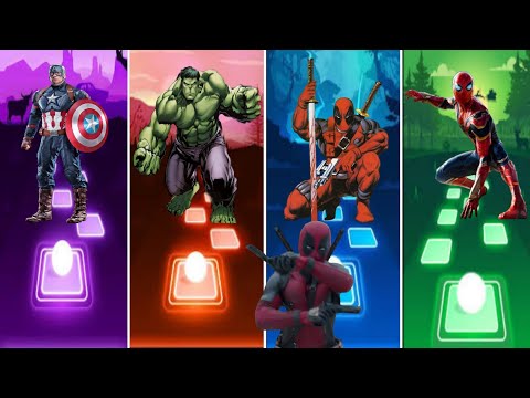 KAPITAN AMERIKA VS HULK VS DEADPOOL VS SPIDERMAN TILES HOP 10000K
