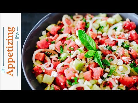 Watermelon Cucumber Feta Salad