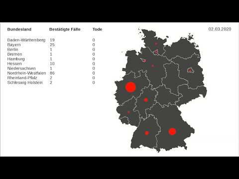 Entwicklung Coronavirus Deutschland - Karte 28.01. - 02.03.2020